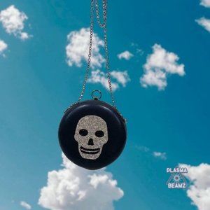 Alessia Iced Skull Circle Pill Box Crossbody Chain Bag NWT